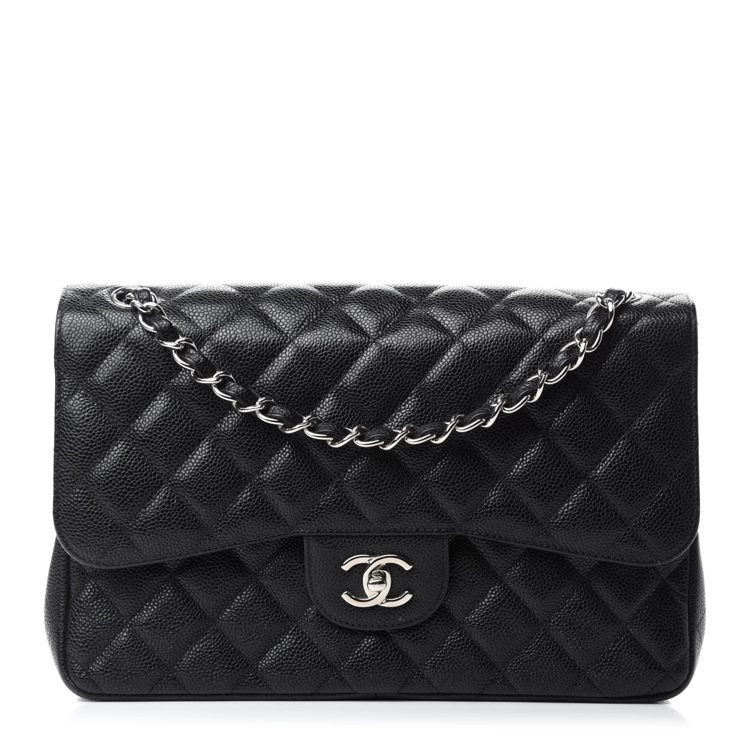 Chanel Caviar Quilted Jumbo Double Flap Black 1 of 12
