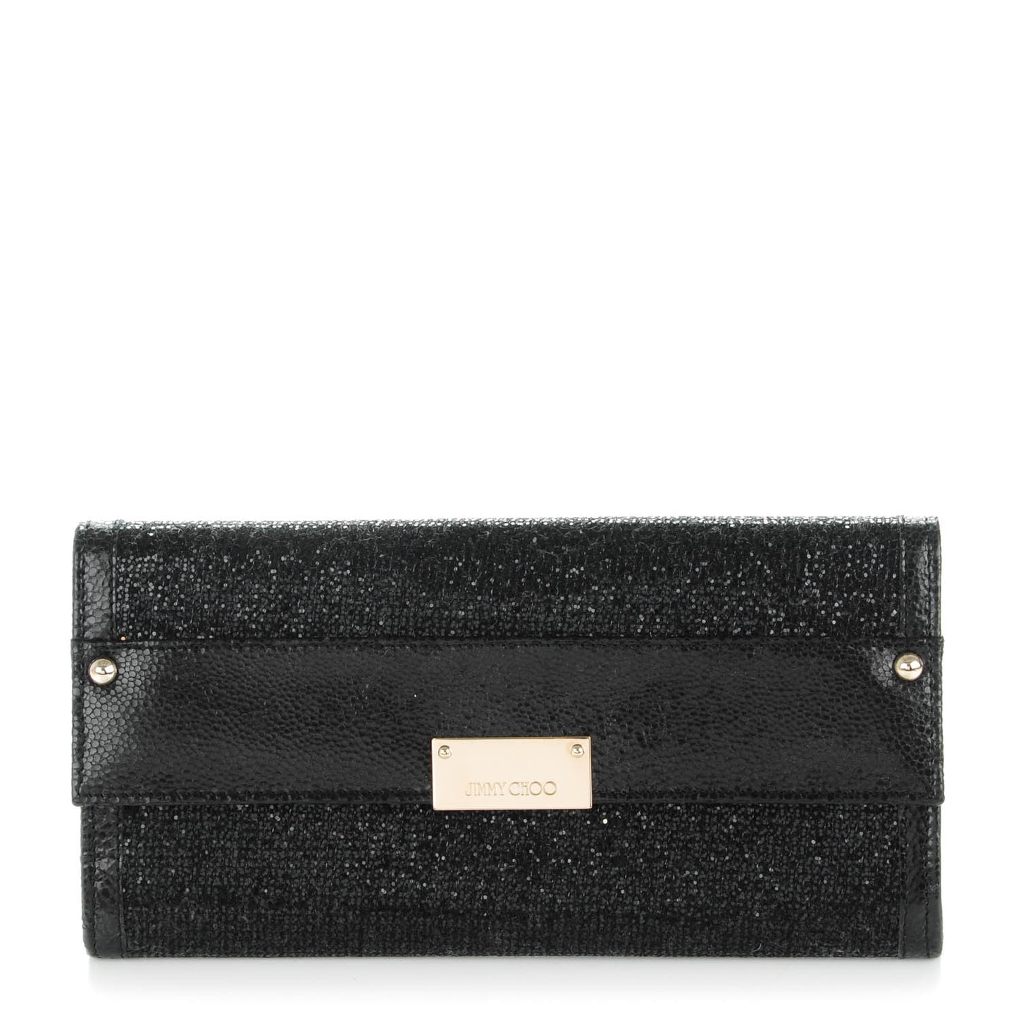 Glitter Fabric Reese Clutch Black