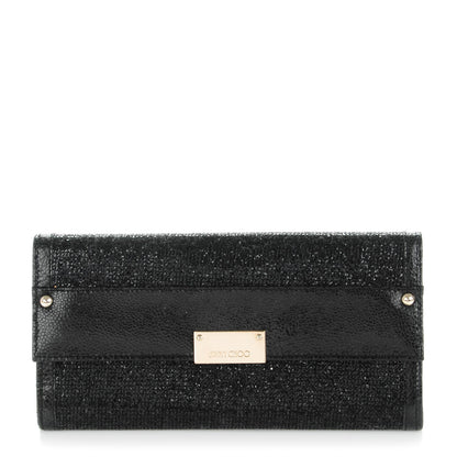 Jimmy Choo Glitter Fabric Reese Clutch Black 1 of 7