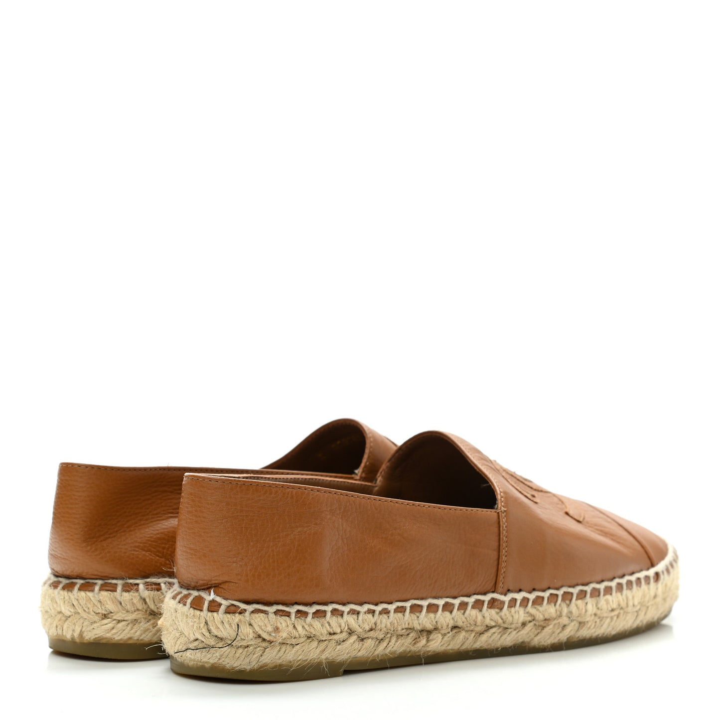 Calfskin CC Espadrilles 37 Light Brown