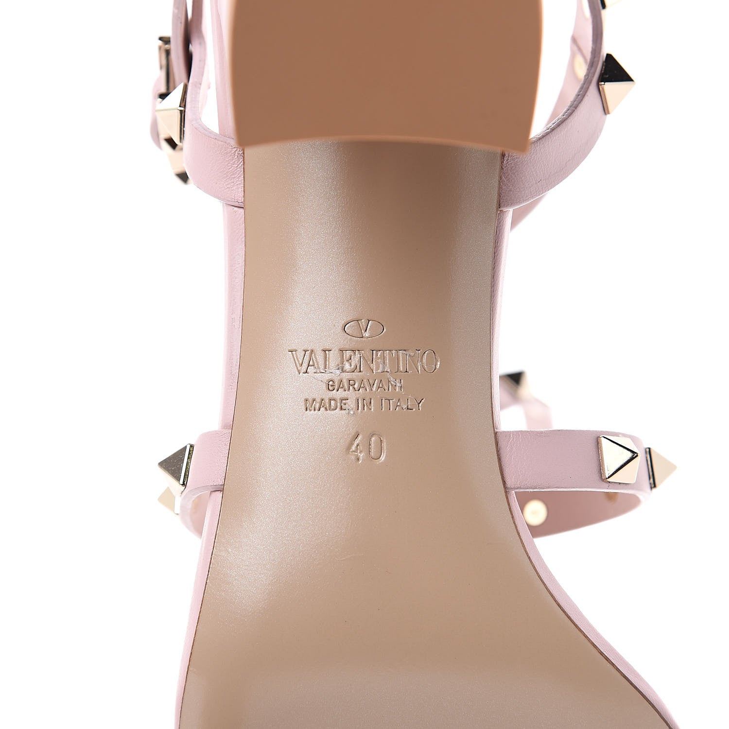 Valentino Garavani Calfskin Rockstud 60mm City Sandals 40 Water Rose 6 of 8