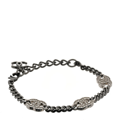 Chanel Crystal CC Chain Link Bracelet Ruthenium 1 of 6