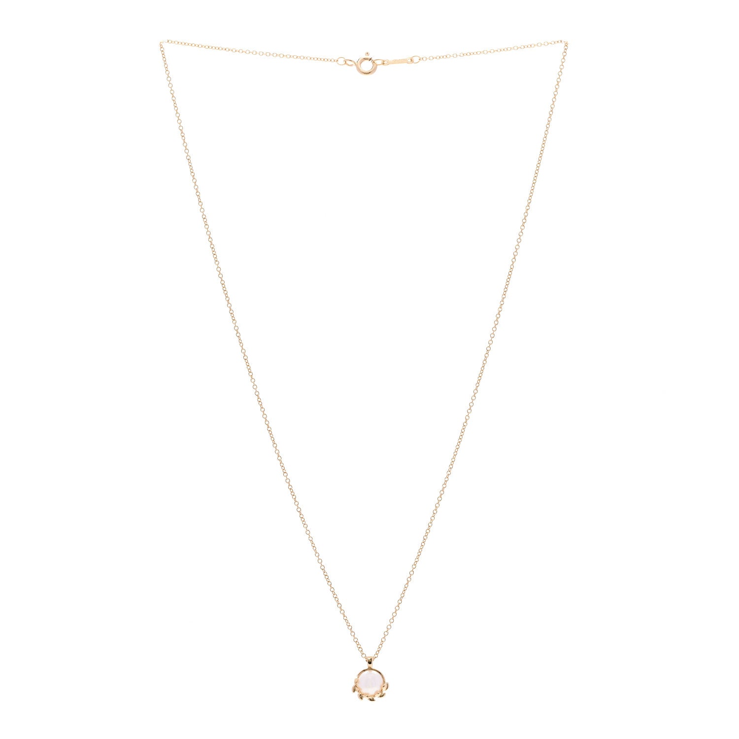Tiffany 18K Yellow Gold Cultured Pearl Paloma Picasso Olive Leaf Pendant Necklace 3 of 6
