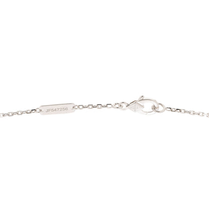 Van Cleef & Arpels 18K White Rose Gold Diamond Guilloche Vintage Alhambra Pendant Necklace 4 of 6