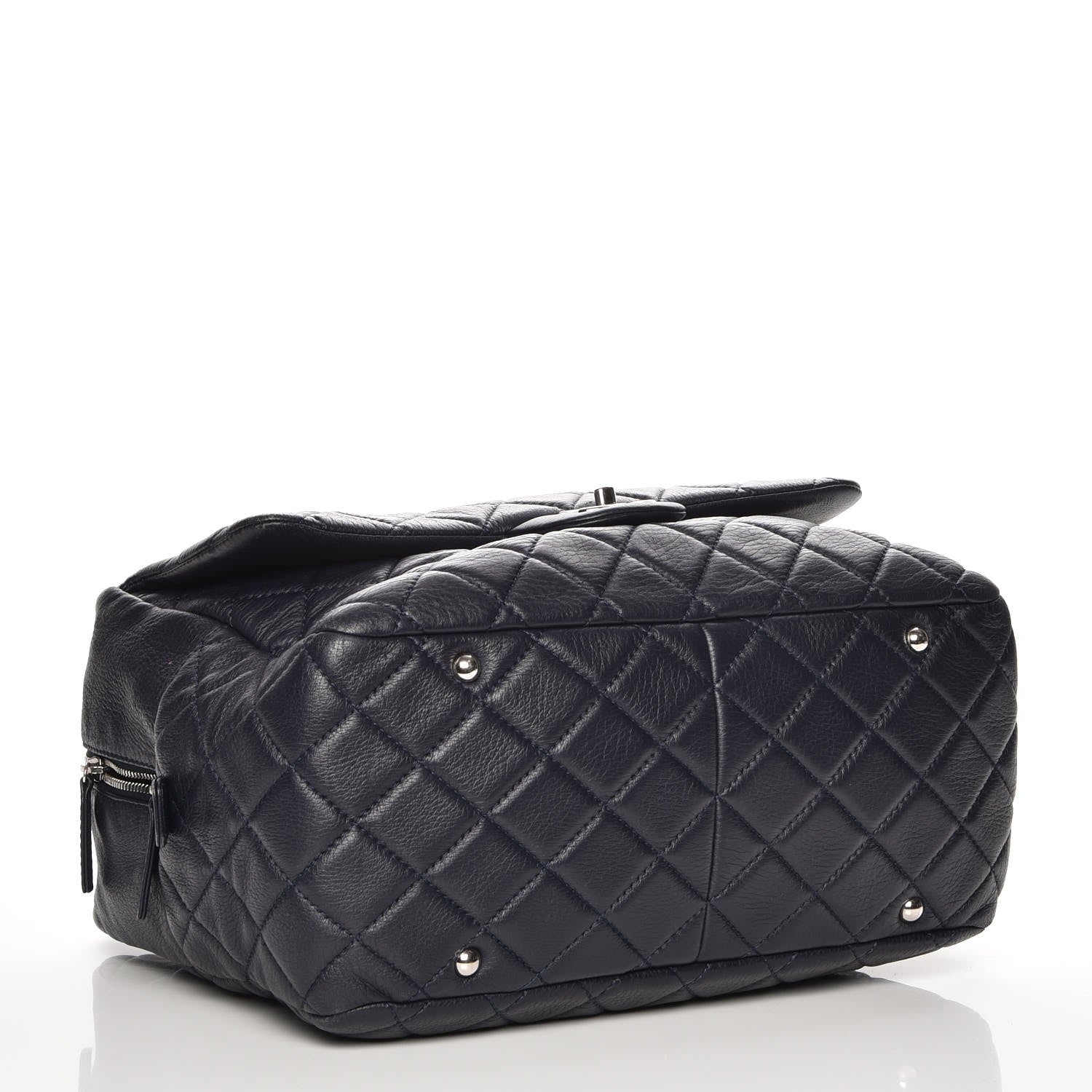 Chanel Washed Lambskin Quilted Travel Flap Tote Navy 4 of 8