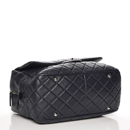 Chanel Washed Lambskin Quilted Travel Flap Tote Navy 4 of 8