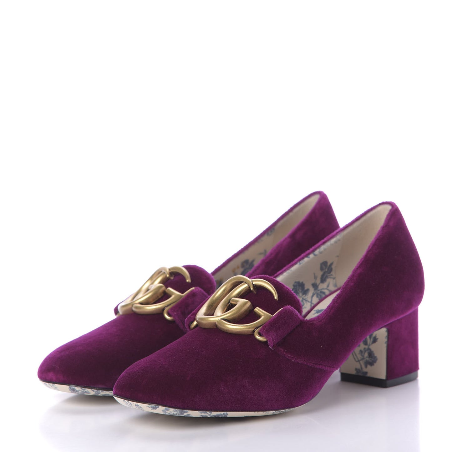 Softy Velvet GG Victoire 55mm Loafer Pumps 35 Fucsia