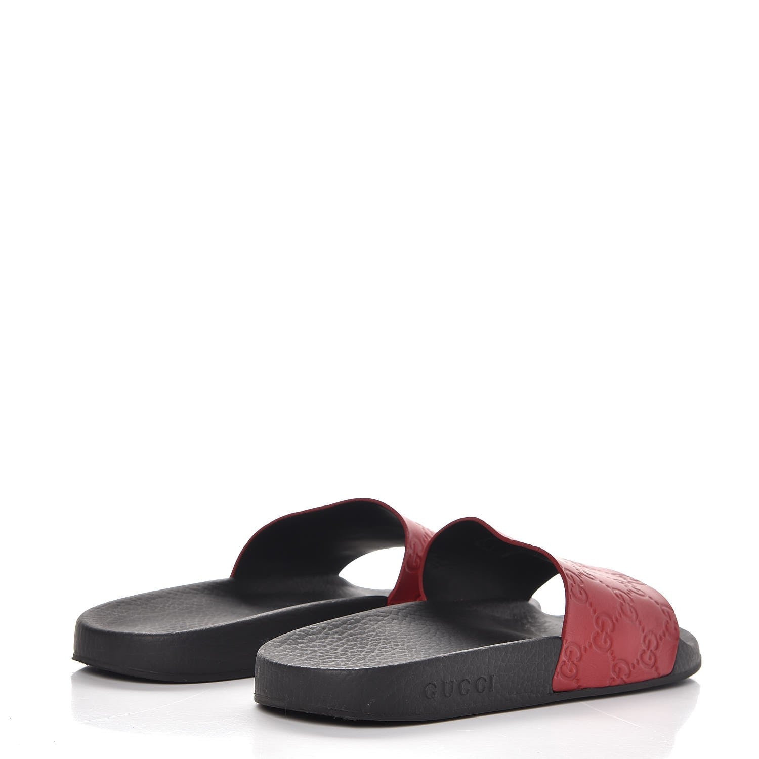 Gucci Guccissima Signature Womens Slide Sandals 39 Hibiscus Red 4 of 11