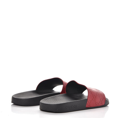 Gucci Guccissima Signature Womens Slide Sandals 39 Hibiscus Red 4 of 11