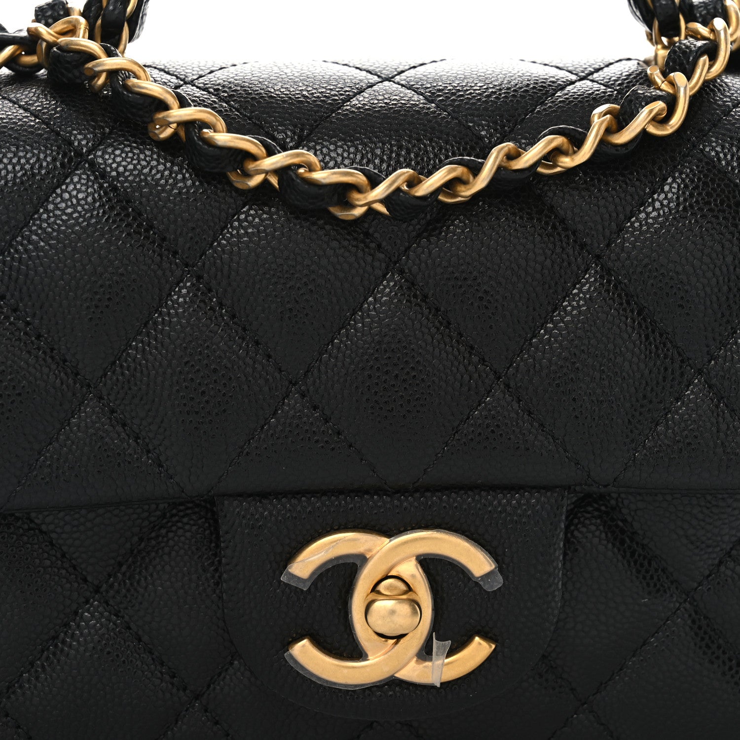 Chanel Caviar Quilted Mini Handy CC Flap Black 1715153 – FASHIONPHILE