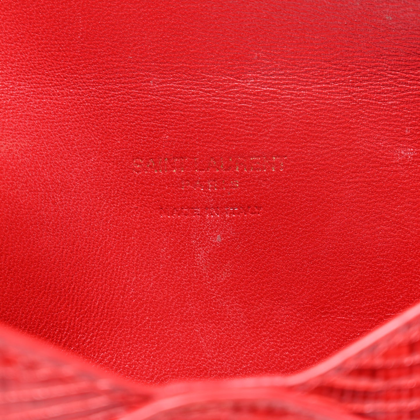 Calfskin Lizard Embossed Paloma Monogram Clutch Red