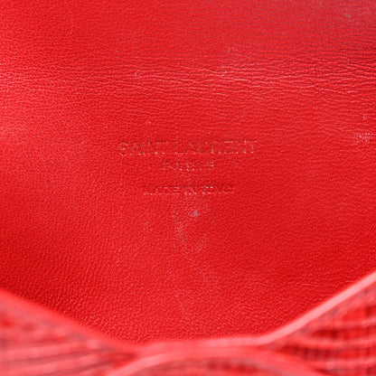 Saint Laurent Calfskin Lizard Embossed Paloma Monogram Clutch Red 6 of 7