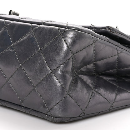 Chanel Metallic Aged Calfskin Quilted Studded 2.55 Reissue 226 Flap Dark Silver 9 of 9