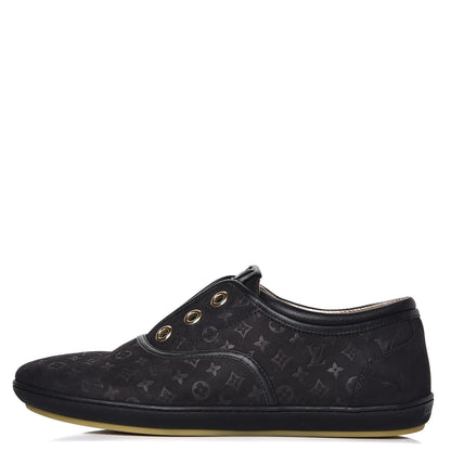 Louis Vuitton Nubuck Embossed Monogram Popincourt Sneakers 36 Black 1 of 11