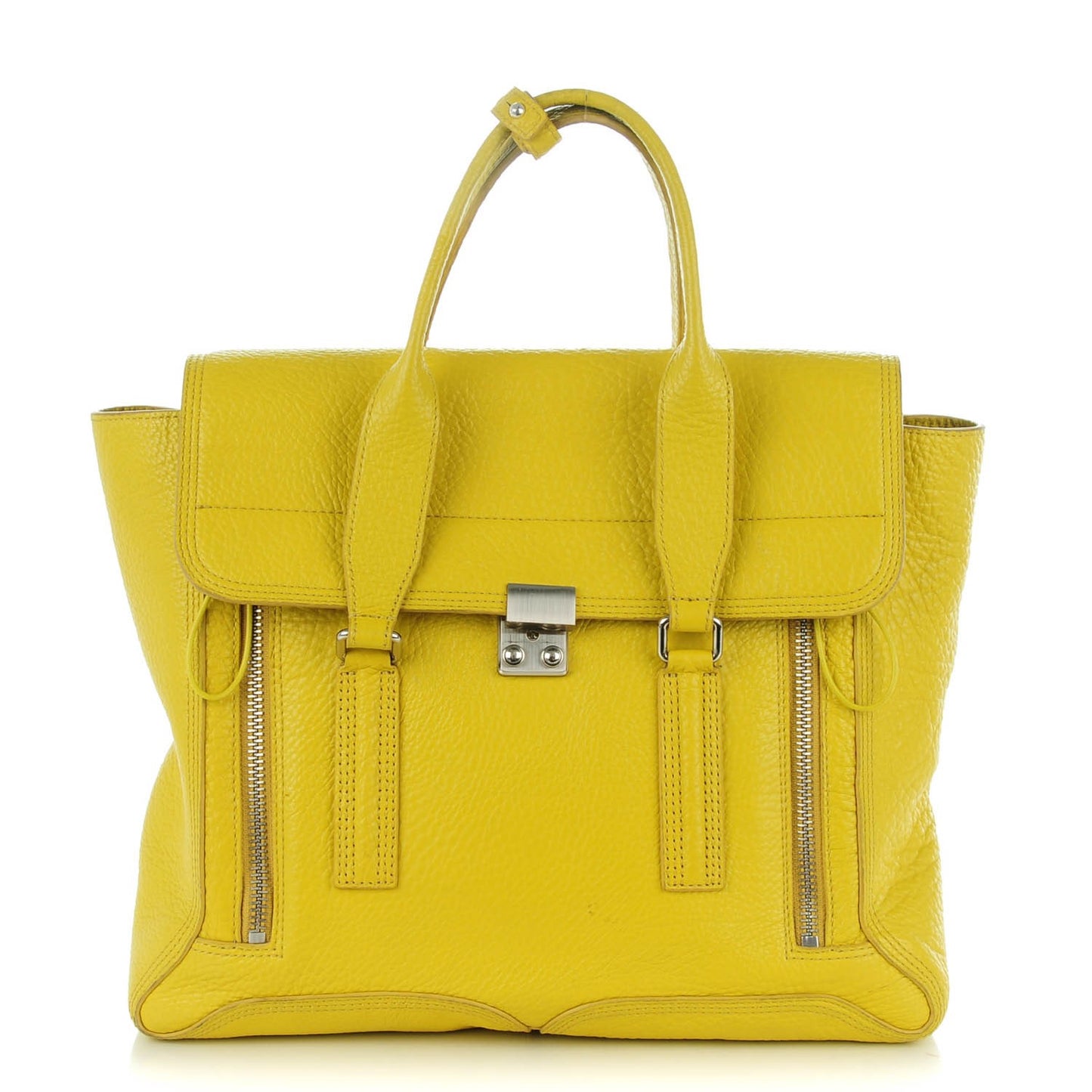 3.1 Calfskin Large Pashli Satchel Lemon Yellow