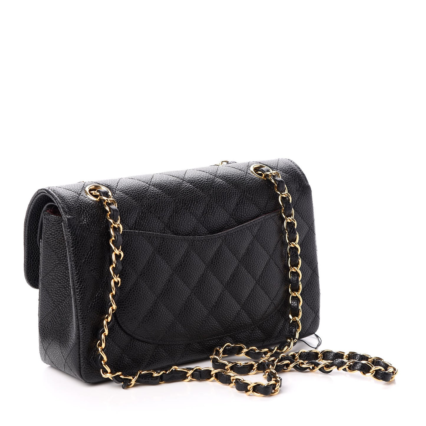 Caviar Quilted Small Double Flap Black