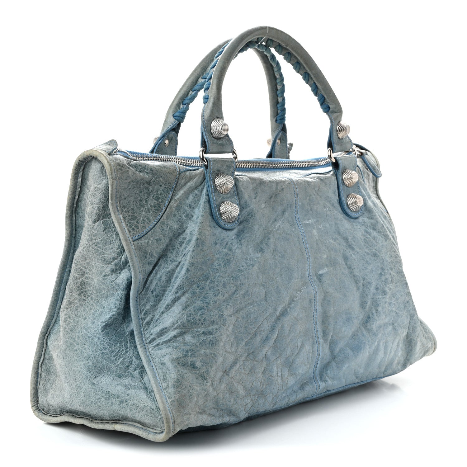 Balenciaga Agneau Giant 21 Silver Hardware Work Bleu Layette 4 of 11