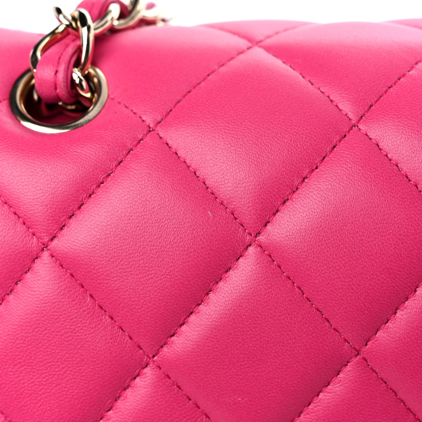 Lambskin Quilted Jumbo Double Flap Fuchsia