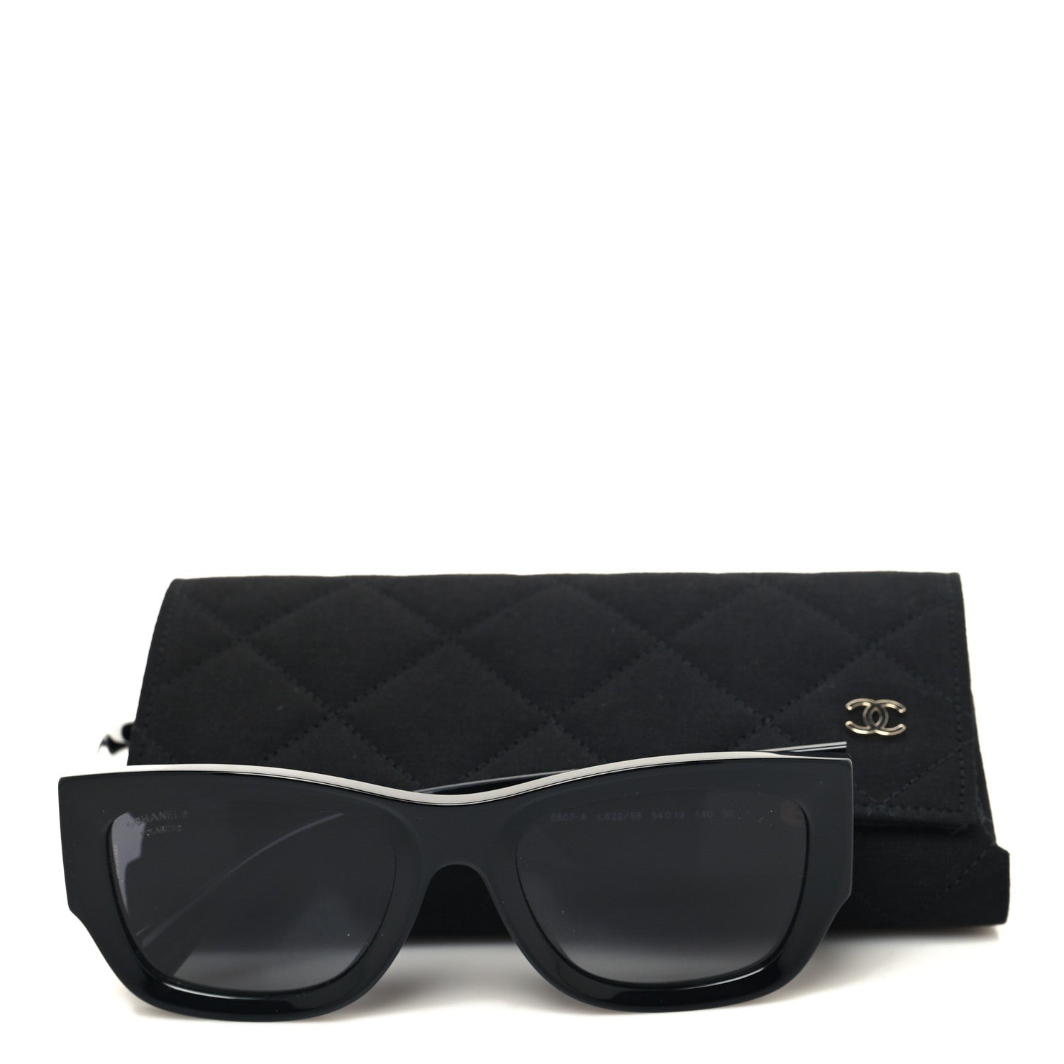 Chanel Acetate Rectangle Sunglasses 5507-A Black 8 of 8