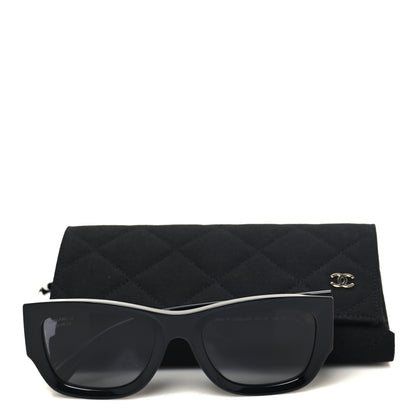 Chanel Acetate Rectangle Sunglasses 5507-A Black 8 of 8