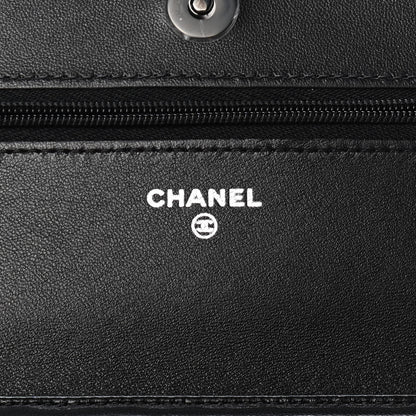 Chanel Lambskin Quilted Wallet On Chain WOC So Black 6 of 9