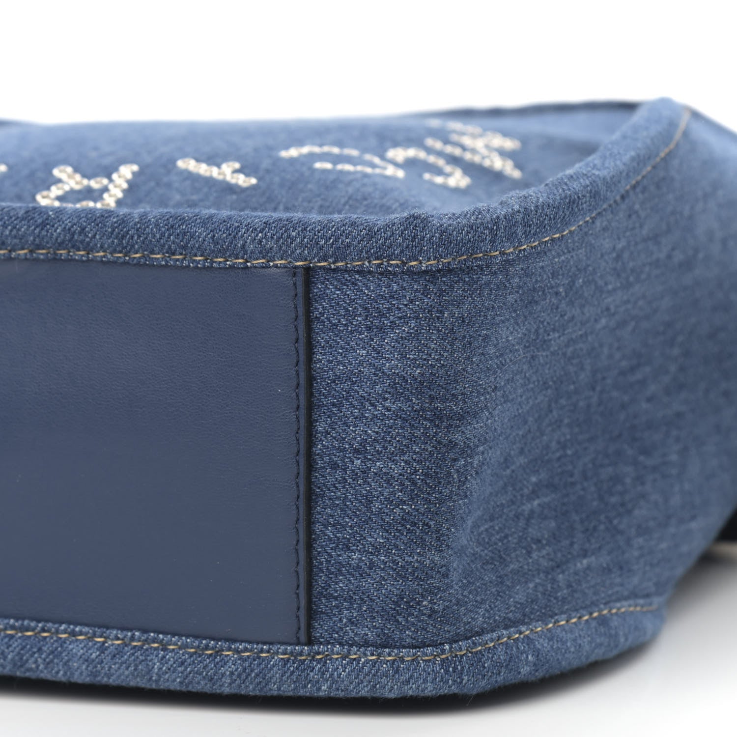 Stella McCartney Eco Alter Denim Perforated Logo Mini Crossbody Orion Blue 10 of 12