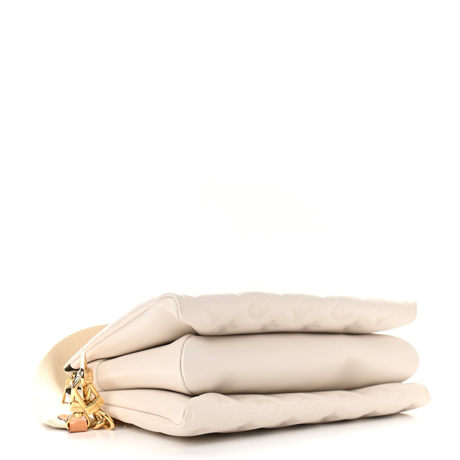 Louis Vuitton Lambskin Embossed Monogram Coussin PM Beige Cream 4 of 9