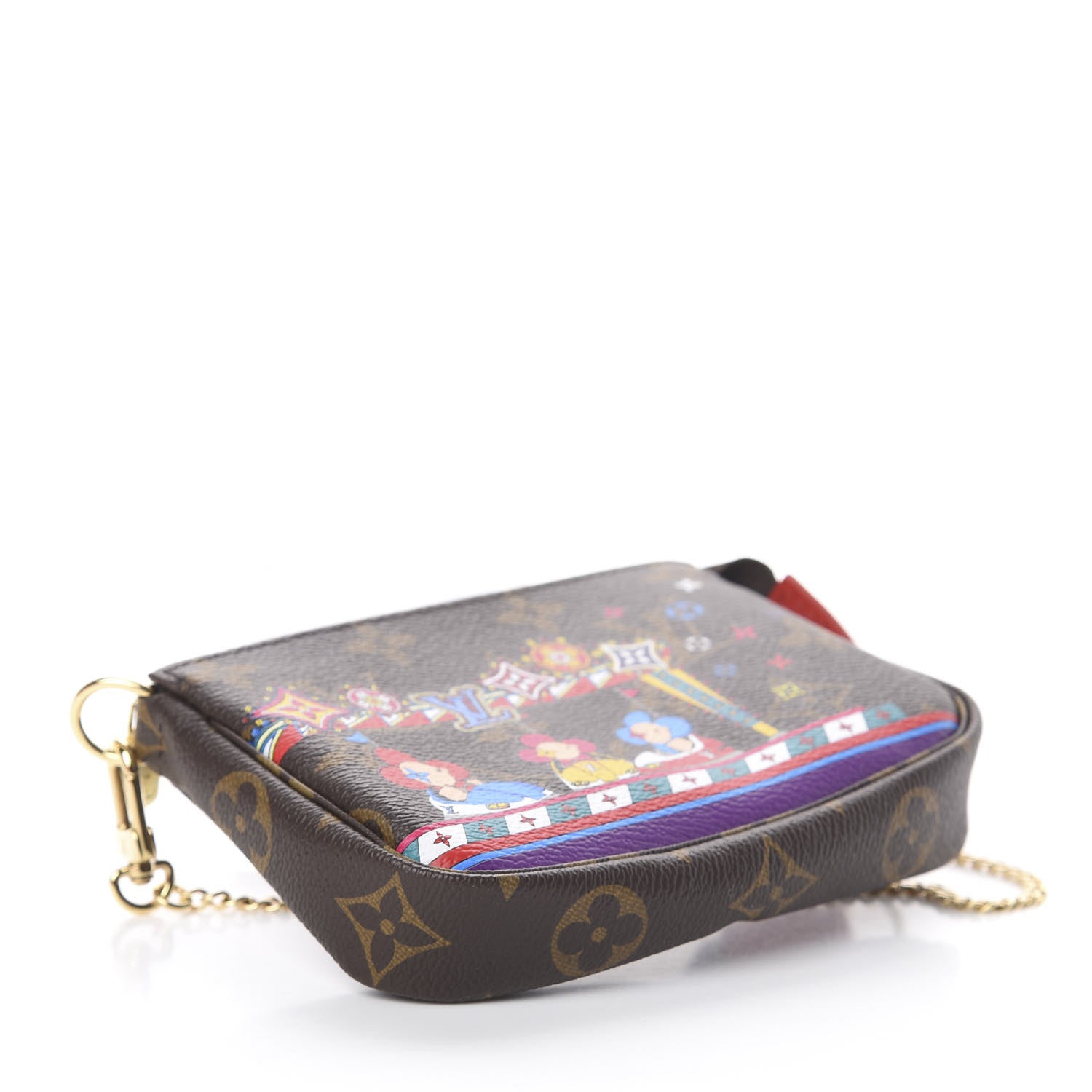 Louis Vuitton Monogram 2020 Christmas Animation Bumper Cars Mini Pochette Accessories Coquelicot 3 of 6