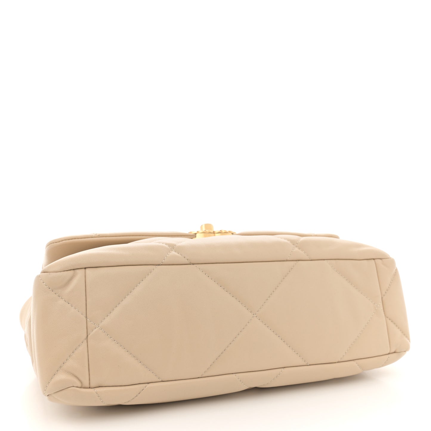 Lambskin Quilted Large Chanel 19 Flap Beige