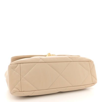 Chanel Lambskin Quilted Large Chanel 19 Flap Beige 4 of 13