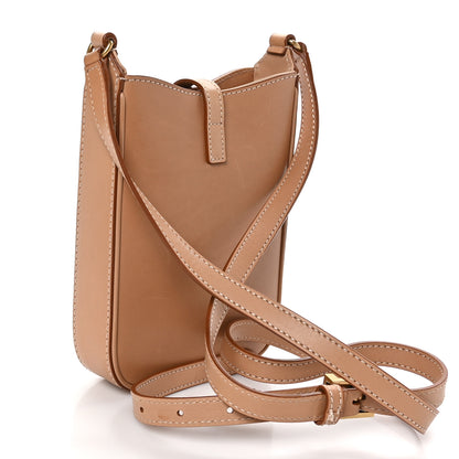 Saint Laurent Smooth Calfskin Le 5 A 7 Vertical Hobo Brown Gold 3 of 11