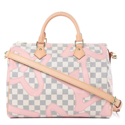 Louis Vuitton Damier Azur Tahitienne Speedy Bandouliere 30 Rose Ballerine 1 of 13