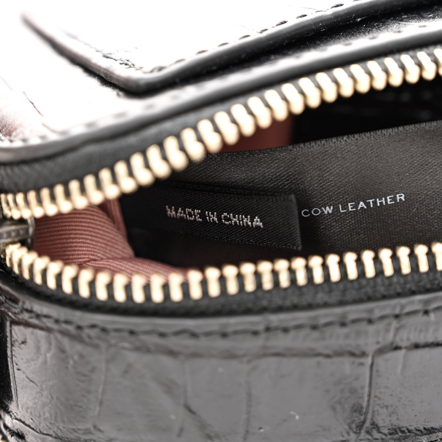 Croc Embossed Snapshot Camera Bag Black