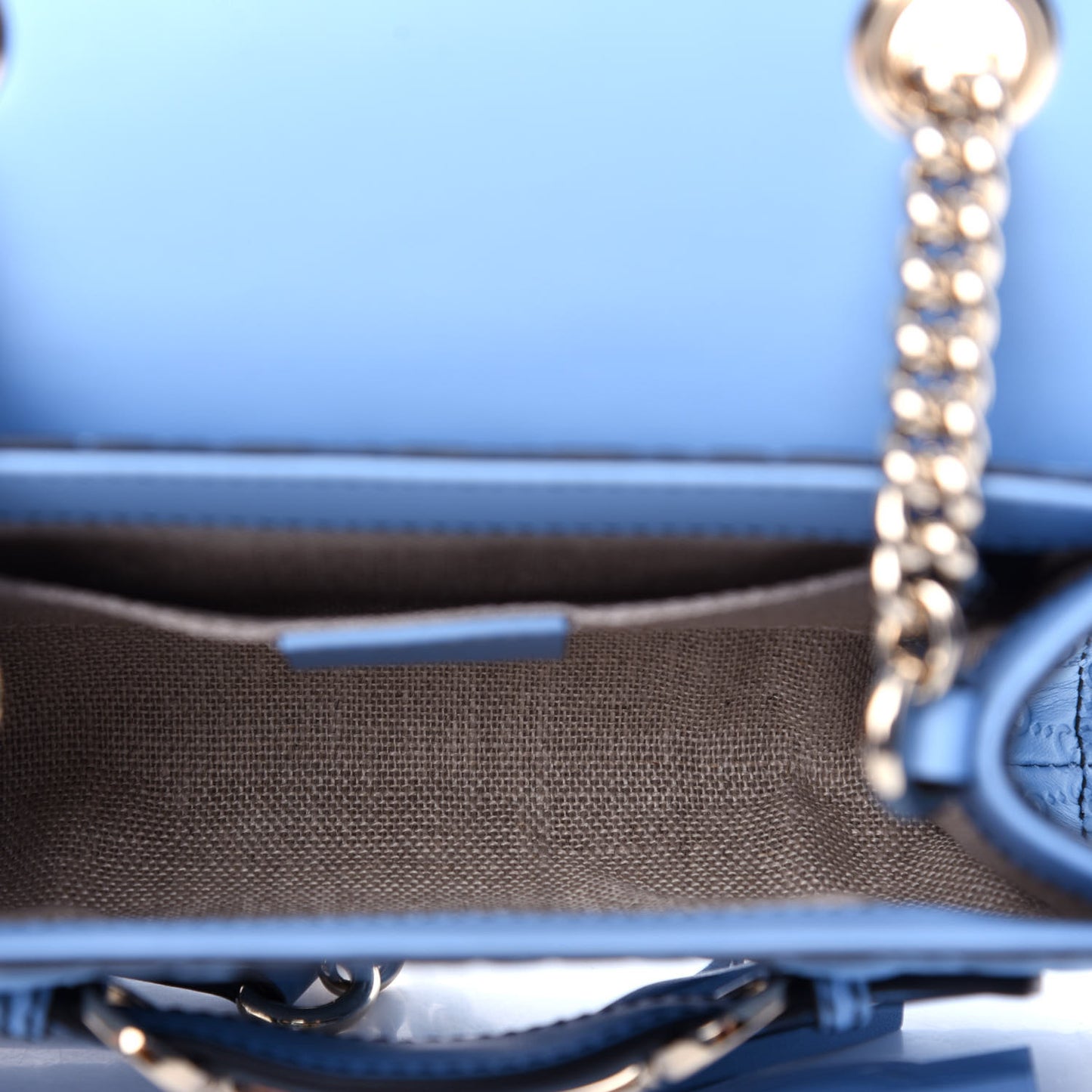 Soft Microguccissima Mini Emily Chain Shoulder Bag Mineral Blue