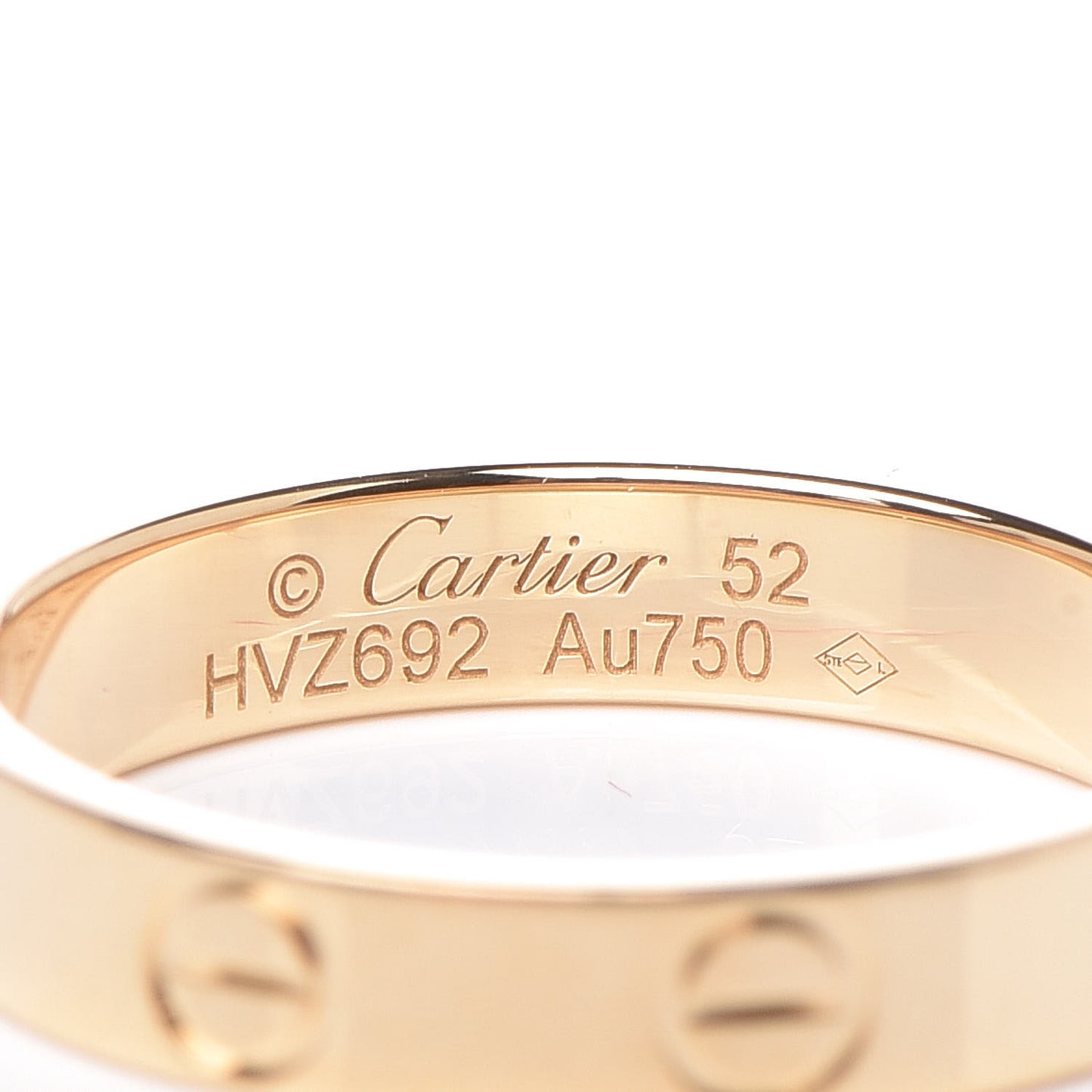 18K Yellow Gold 3.5mm LOVE Wedding Band Ring 52 6