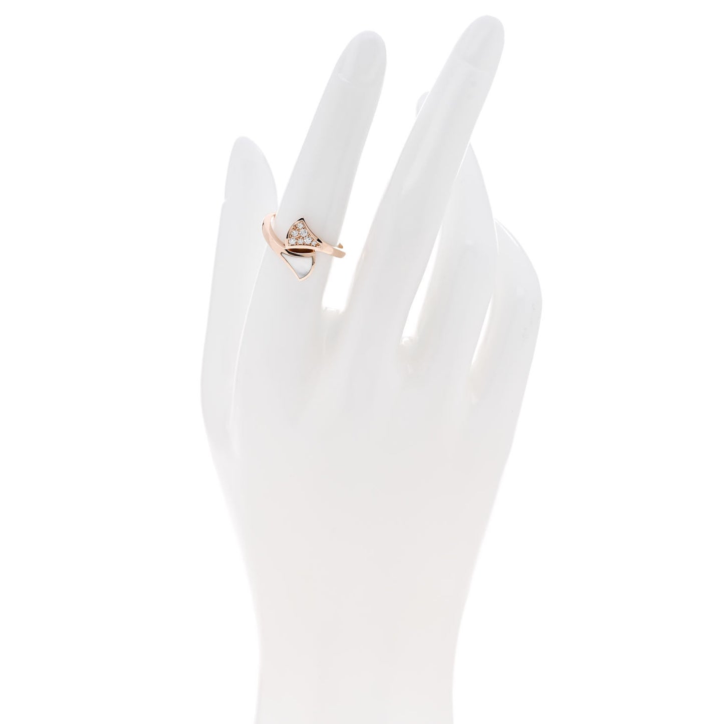 18K Rose Gold Diamond Mother of Pearl Divas' Dream Ring 53 6.5