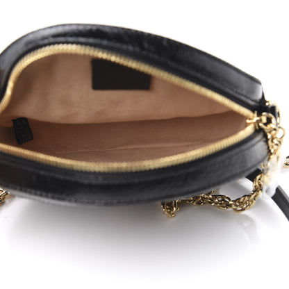 Gucci Suede Patent Web Mini Ophidia Round Shoulder Bag Black 5 of 11