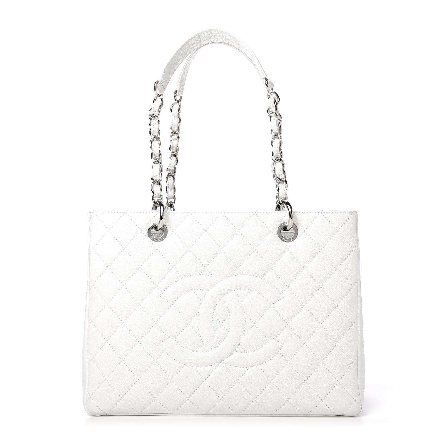 Chanel Caviar Quilted Grand Shopping Tote GST White 1 of 10
