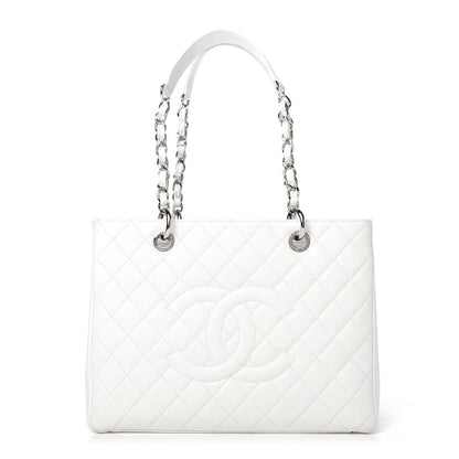 Chanel Caviar Quilted Grand Shopping Tote GST White 1 of 10