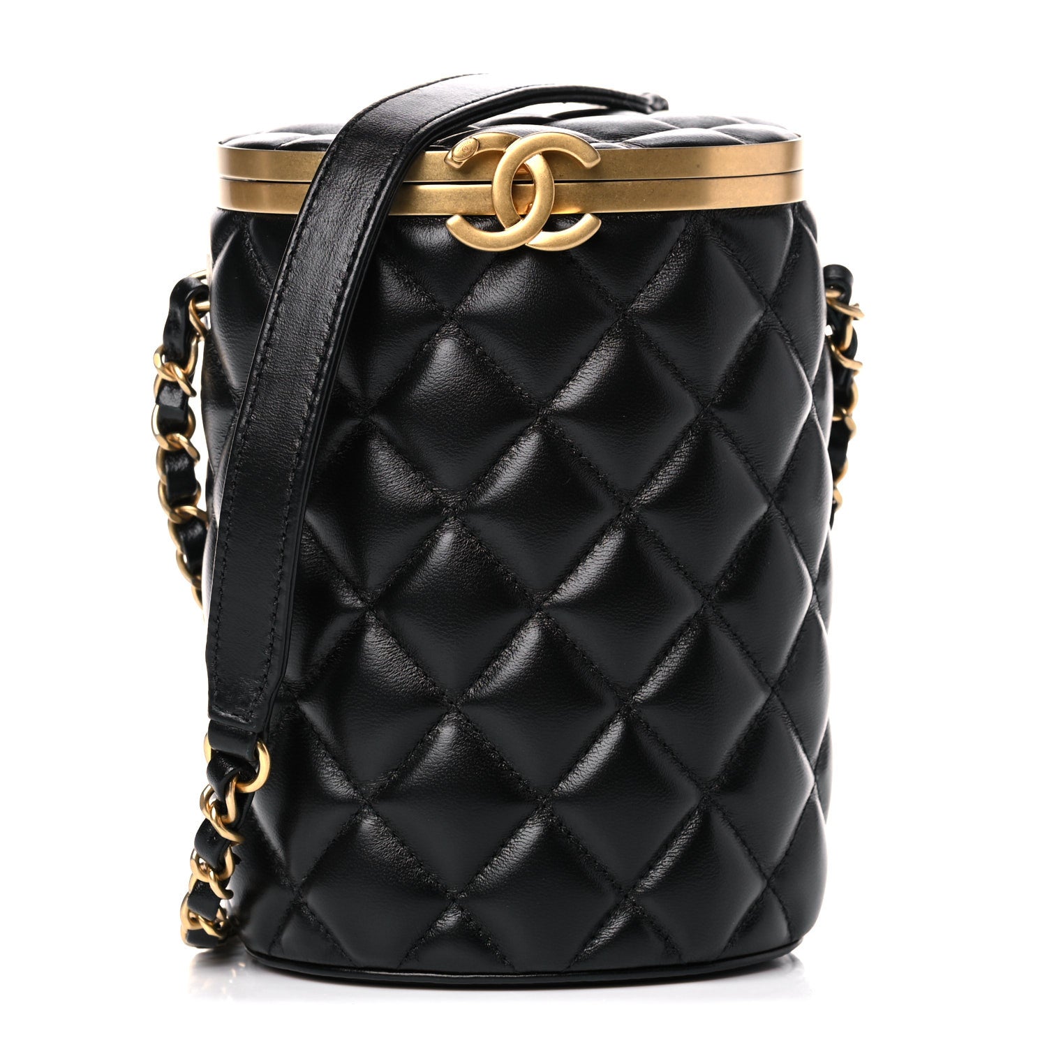Chanel Lambskin Quilted Crown Box Bag Black 1 of 13