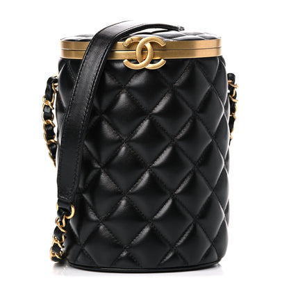 Chanel Lambskin Quilted Crown Box Bag Black 1 of 13