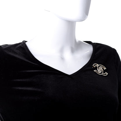Chanel Crystal CC Brooch Light Gold 2 of 5