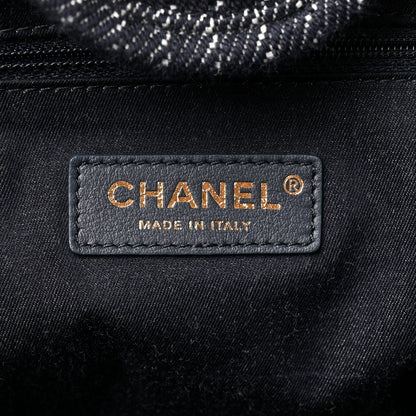 Chanel Denim Striped Medium Deauville Tote Blue White 13 of 21