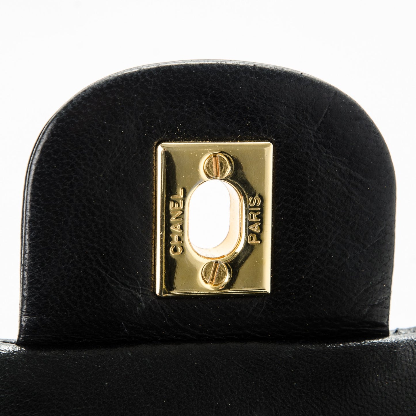 Lambskin Quilted Medium Double Flap Black