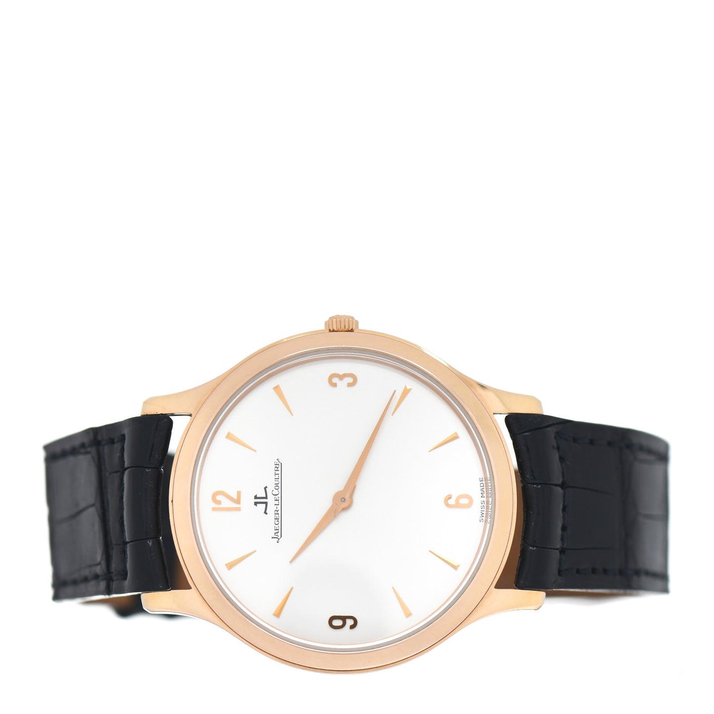 18K Rose Gold Alligator 34mm Master Ultra Thin Manual Winding Watch 145.2.79