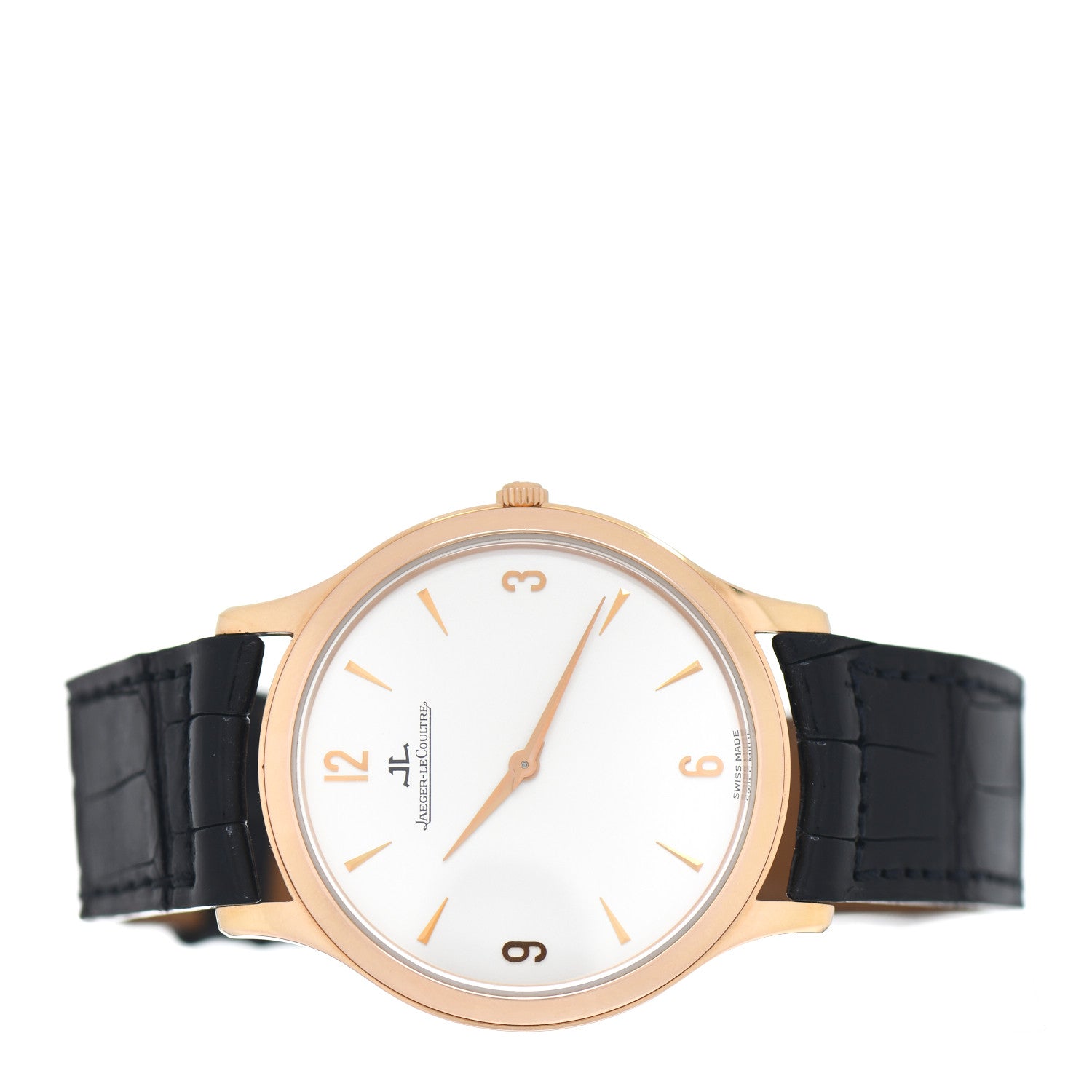 Jaeger-LeCoultre 18K Rose Gold Alligator 34mm Master Ultra Thin Manual Winding Watch 145.2.79 2 of 4