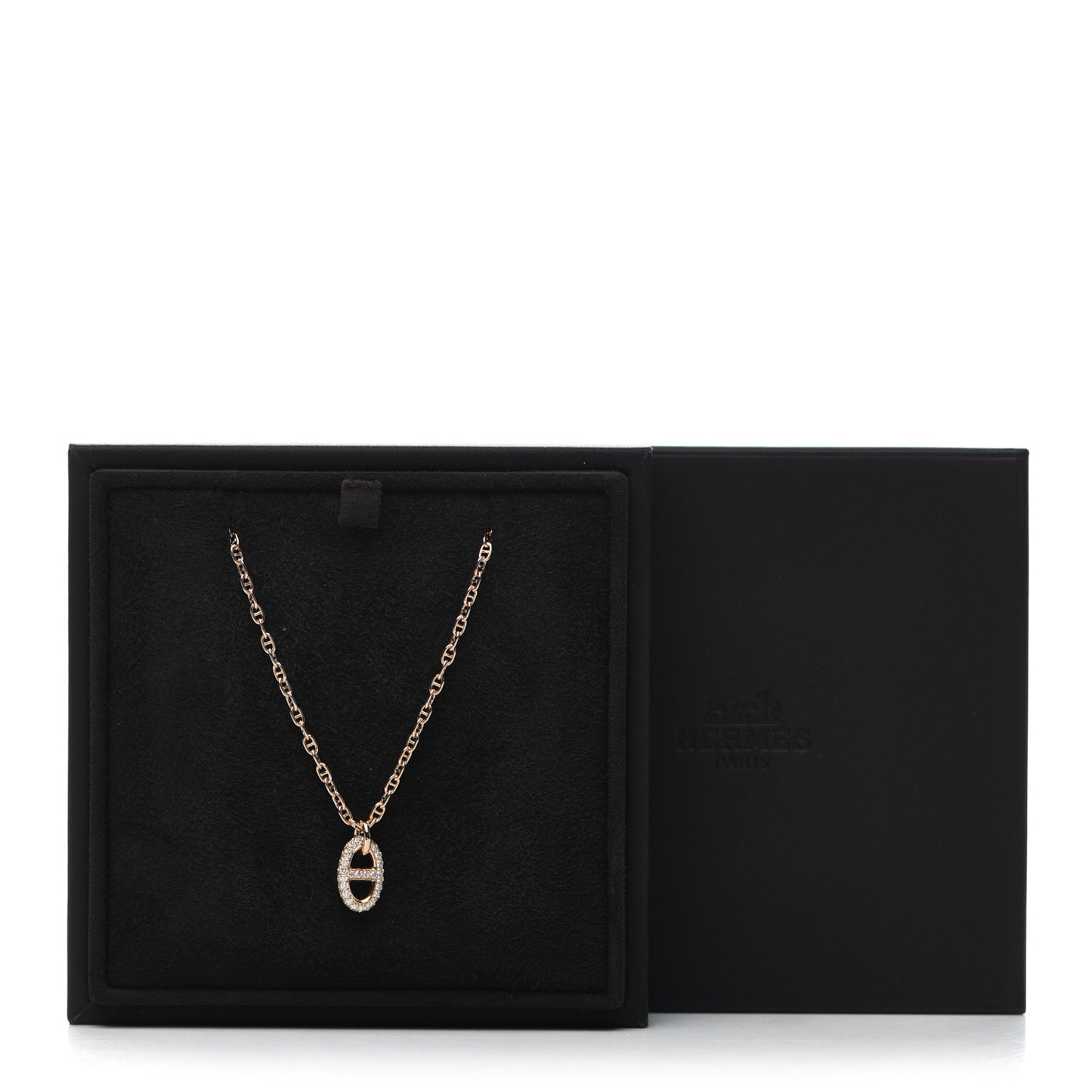 18K Rose Gold Diamond PM New Farandole Pendant Necklace ST