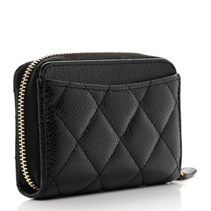 Chanel Caviar Quilted Zip Coin Purse Black 3 of 7