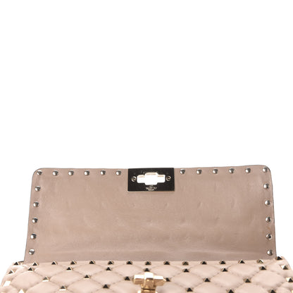 Valentino Garavani Lambskin Medium Rockstud Spike Shoulder Bag Poudre 8 of 11