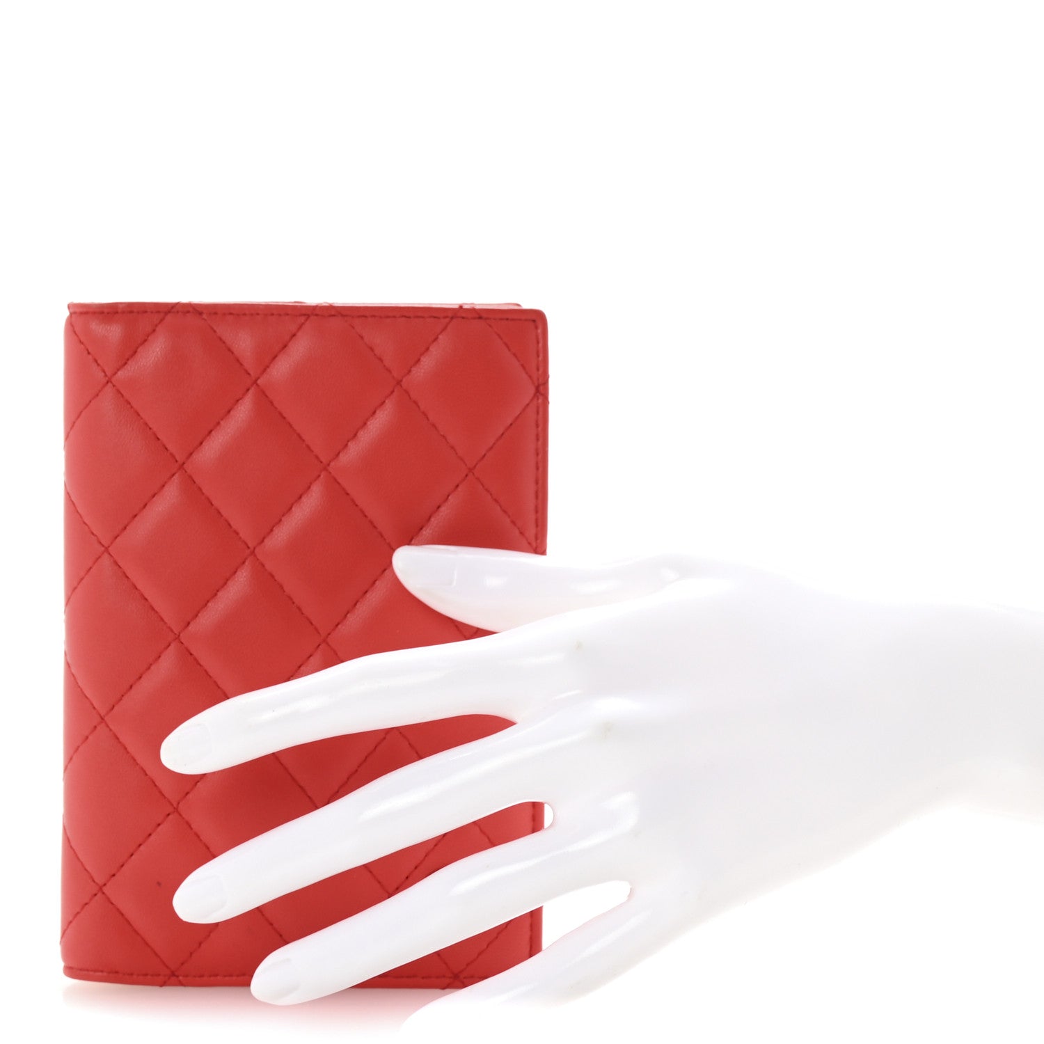 Chanel Lambskin Quilted Passport Holder Red 2 of 8